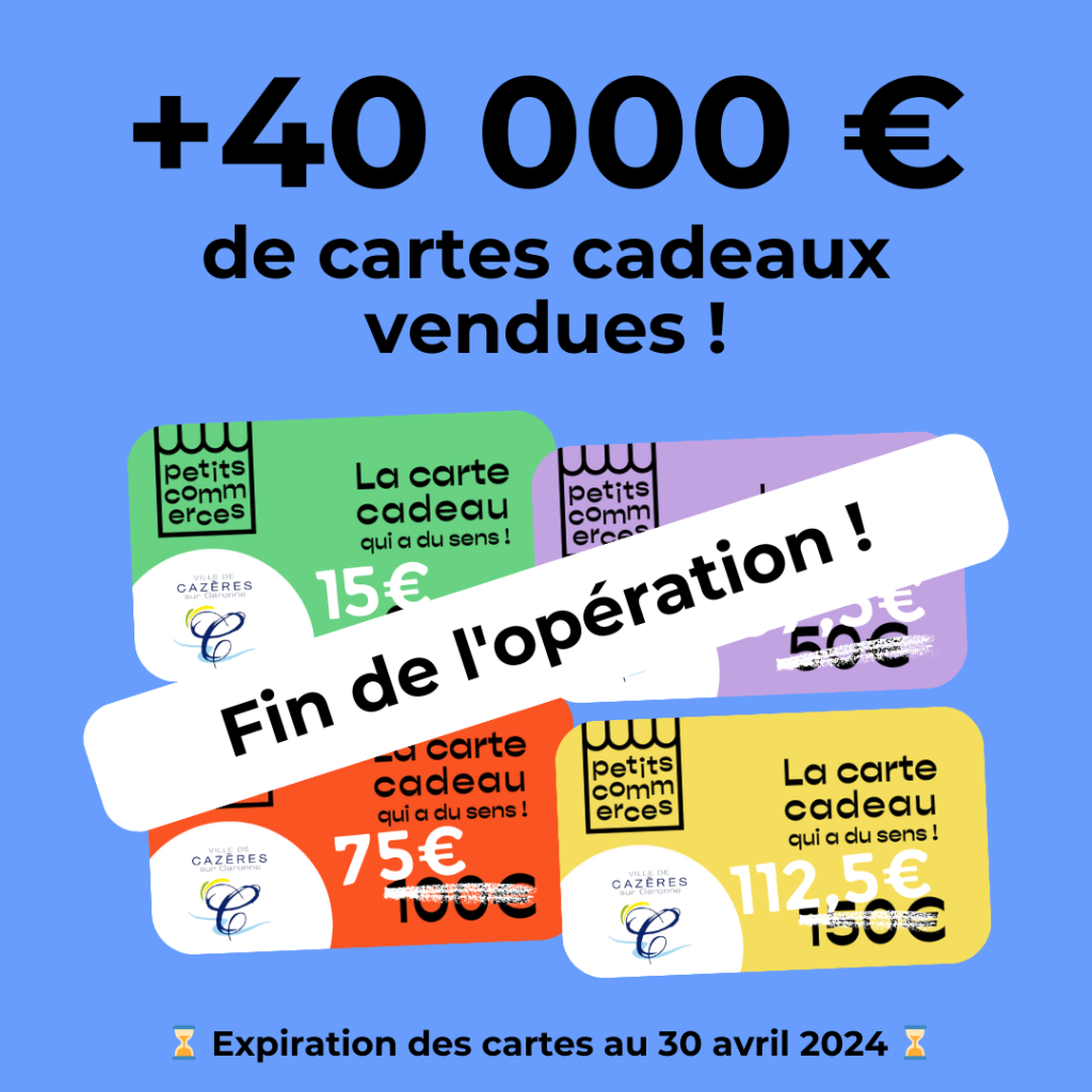 fin de l'opération cartes cadeaux